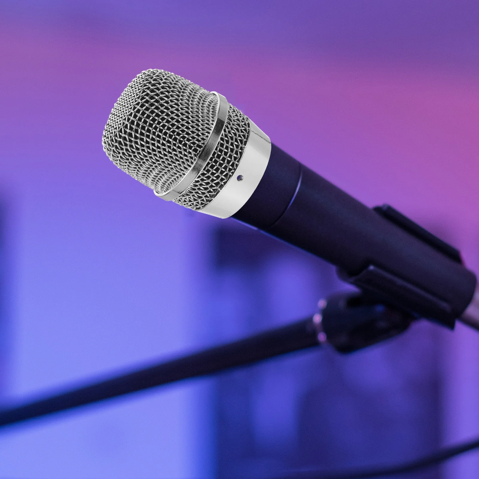 

Wireless Mic Metal Grille Mesh Head Replacement Easy Install Remove for Conference Room News Interviews Mesh Microphone Grille