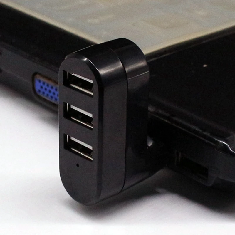 3 Port USB 2.0 Hub pembagi Port USB 2.0 Expander 90 °-180 ° dapat diputar untuk Laptop PC Tablet Printer kamera