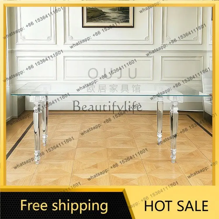 Factory direct sales modern light luxury acrylic dining table Nordic minimalist glass suspension dressing table