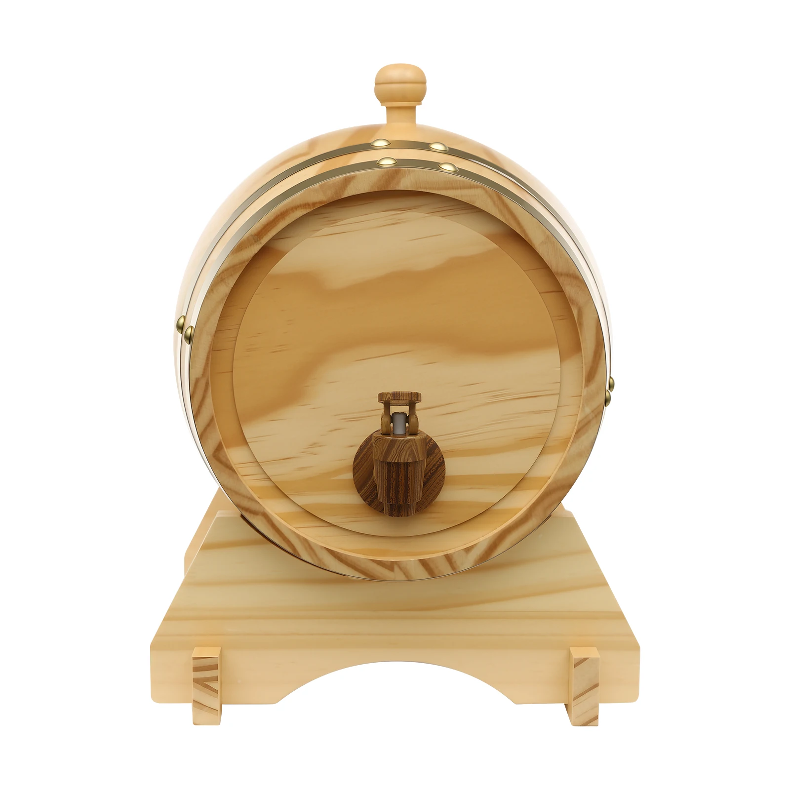 

Элегантная винная бочка из бревенчатого цвета емкостью 1,32 галлона, размер 11,81 дюйма, сосна, встроенный смеситель, устойчивая подставка, идеально подходит для вечеринок/подарков