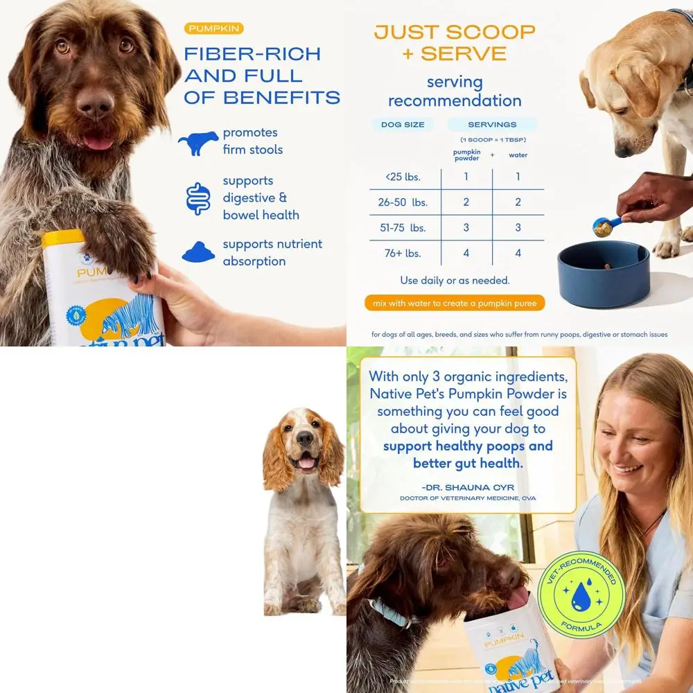 

Органический тыквенный порошок для собак - источник клетчатки для улучшения пищеварения, усвоения питательных веществ и комфорта желудка (120 порций)