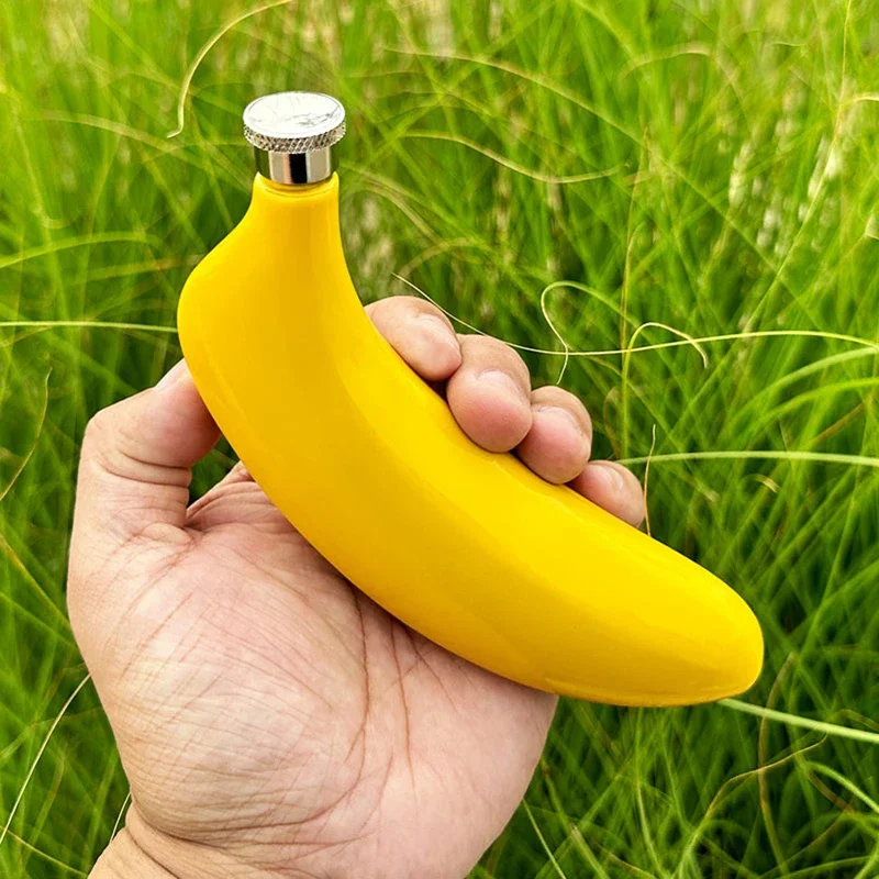 สแตนเลสสตีลกล้วยไวน์หม้อแฟชั่นไวน์หม้อวิสกี้ขวดสะโพกขวด Creative Drinker หม้อแอลกอฮอล์แบบพกพา Drinkware ขวด