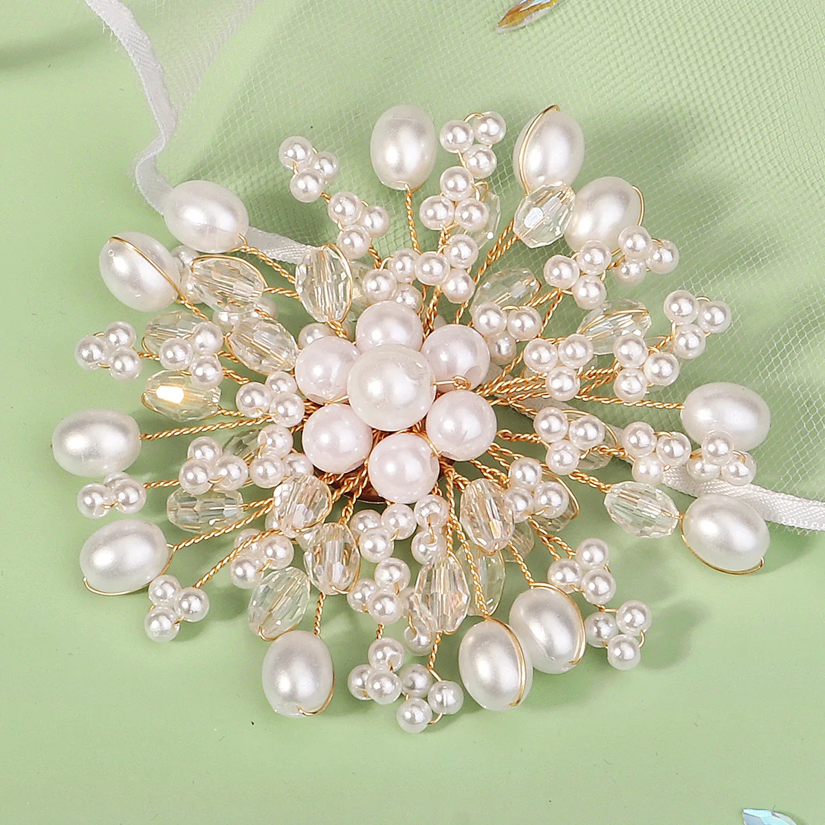 Pearl Brooch Pin Snowflake High-end Silk Scarf Buckle Luxury Exquisite Ladies Clothing Accessories Dress Skirt Jewelry image 4