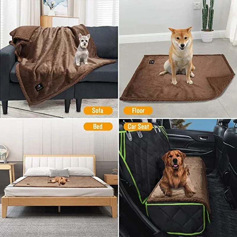 Waterproof Pet Blanket Liquid Pee Proof Dog Blanket Bed Couch, Flannel Fleece Furniture Protector Cover/blankets for beds