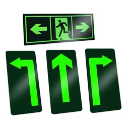 Roadstar 5Pieces Glow In Dark Photoluminescent Sign  Exit Sign Walls Sticker Safety Stage Night Vision Home Decoration