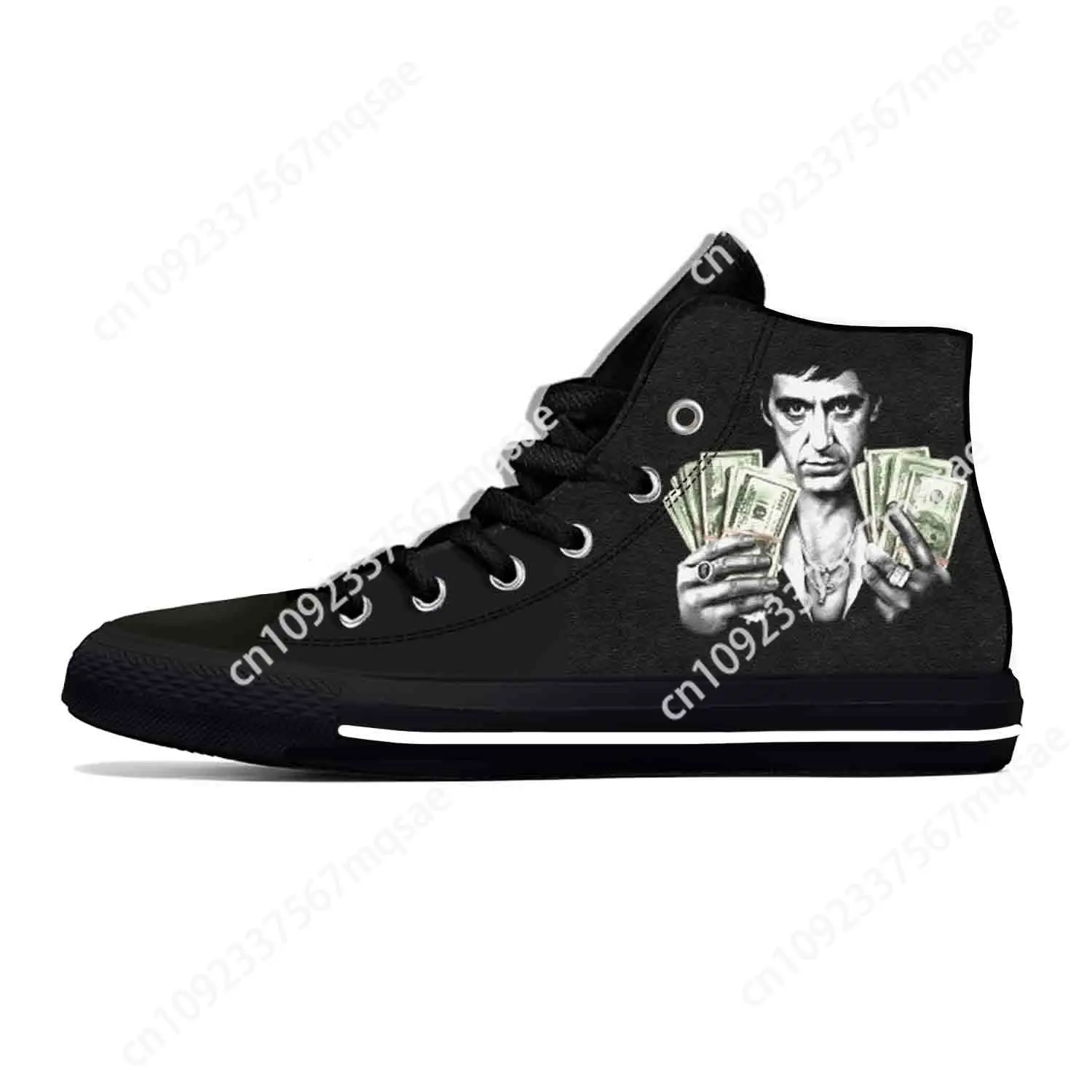 

Scarface Tony Montana Movie Anime Cartoon Fashion Casual Cloth Shoes High Top Lightweight Breathable 3D Print Men Women Sneakers