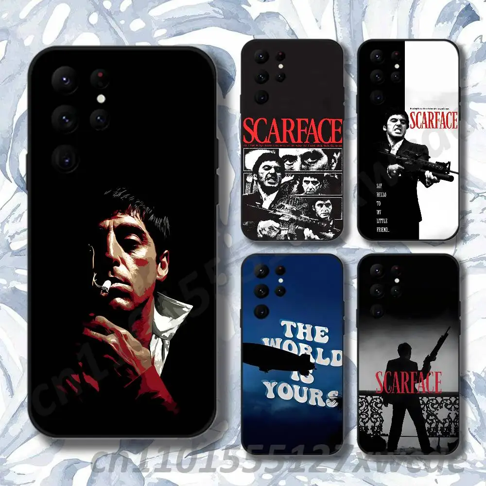 S-Scarface The World Is Yours Phone Case For Samsung S10,S21,FE,S21 ,S26,S25,S24,S23,Ultra,S9,S22,Plus Black Shockproof TPU