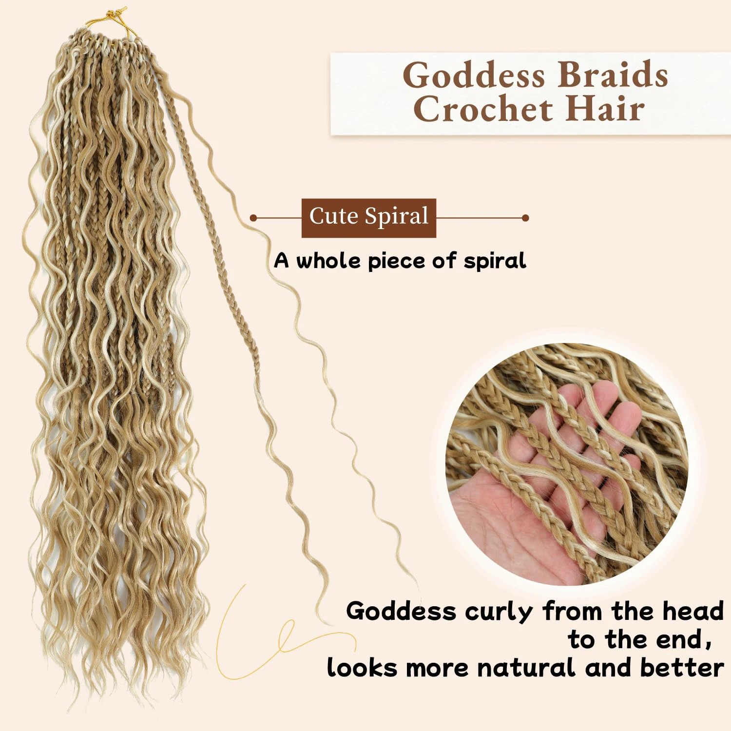 آلهة البوهيمي صندوق الضفائر الكروشيه Hair1-7 حزم 18/24 بوصة بوهو الكروشيه الضفائر للنساء السود جدائل شعر صناعية