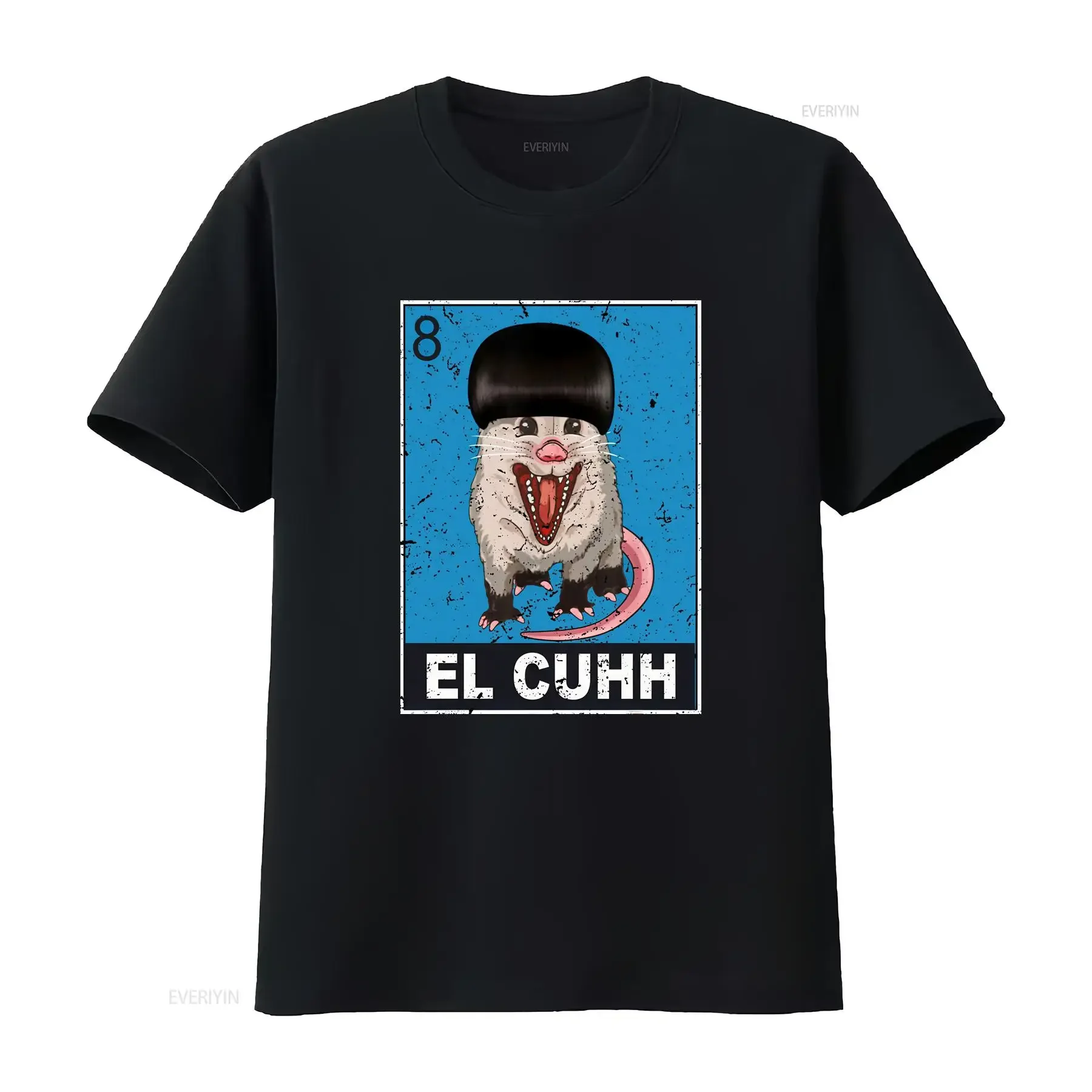 Opossum El Cuhh Takuache Cuh Funny Possum Meme Vintage Men's T Shirt Cotton Top vintage Washed Slightly graphic