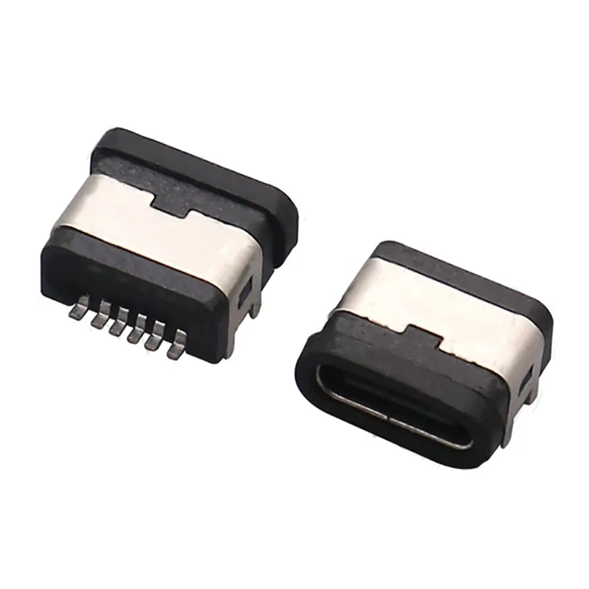 

2-10PCS Type-C Connector Female Seat Type-C Female Seat 6p Board Patch 4-pin Straight Female Head Waterproof USB JACK