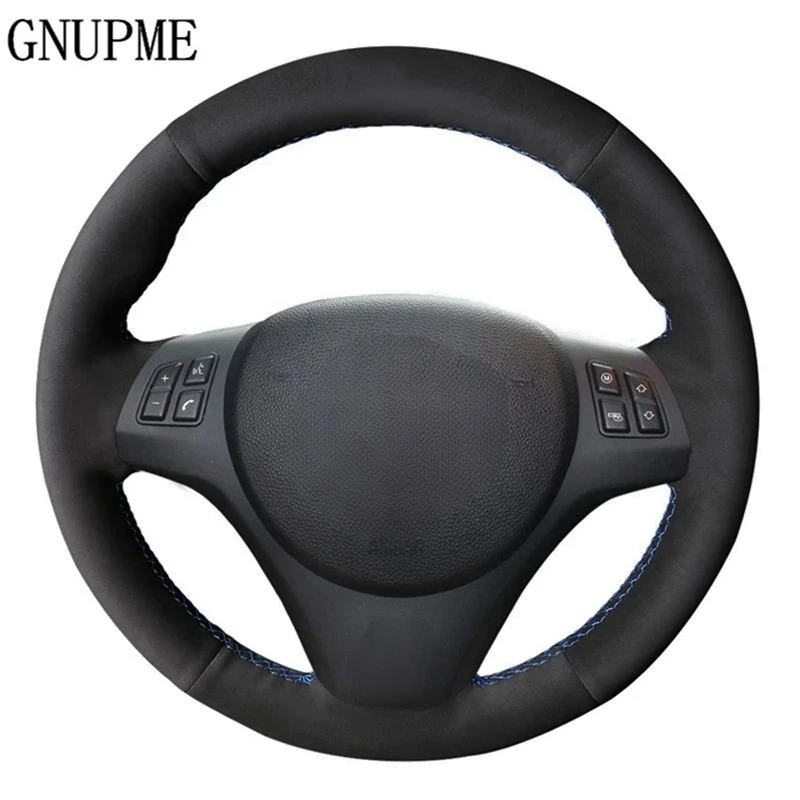 DIY Hand-stitched Soft Black Suede Car Steering Wheel Cover For BMW M Sport 3 Series E91 320i 325i 330i 335i M3 E90 E92 E93