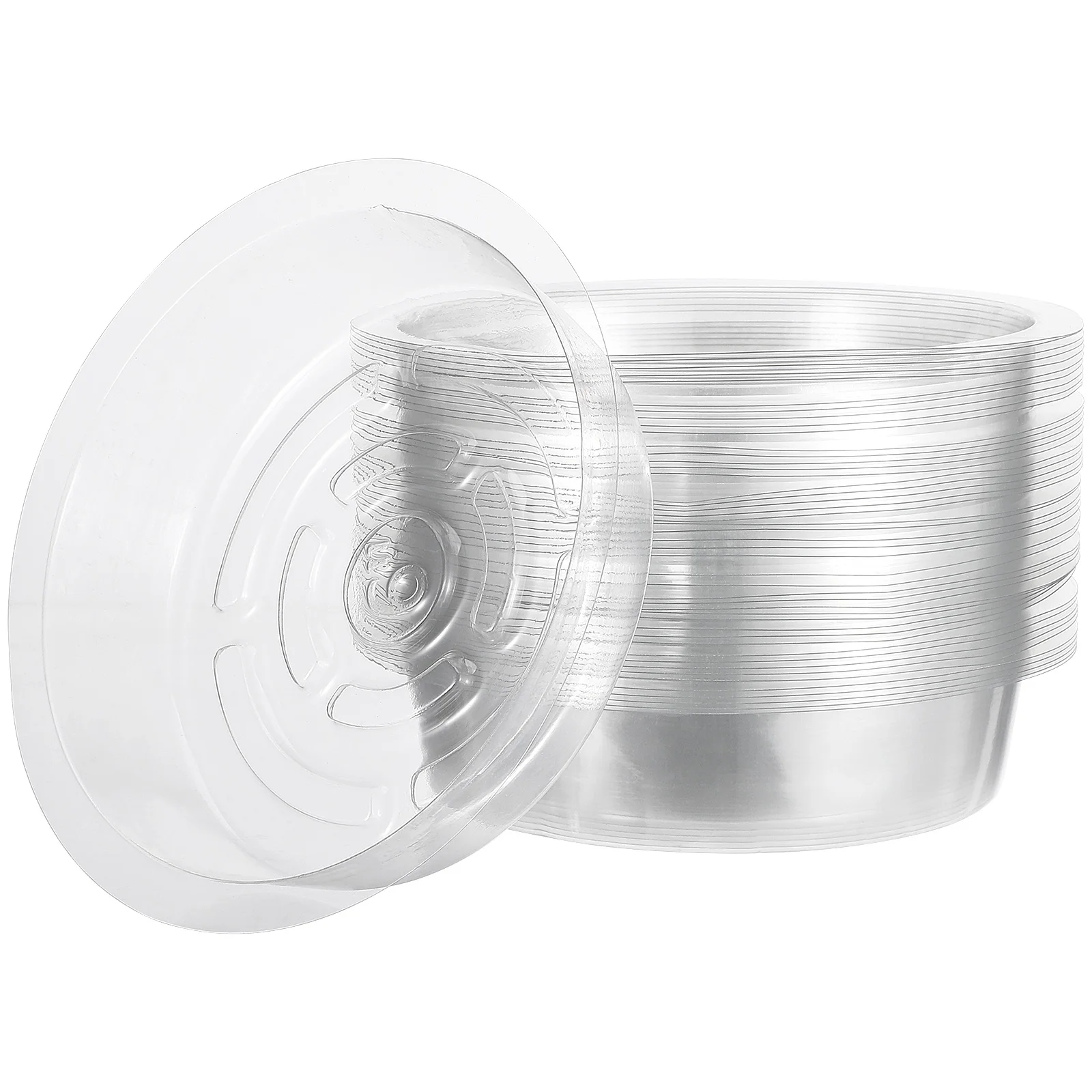

50pcs Plastic Pot Holder 6 Inch Transparent Tray Plastic Flowerpot Tray Plant Pot Plate Waterproof Garden Decor Home
