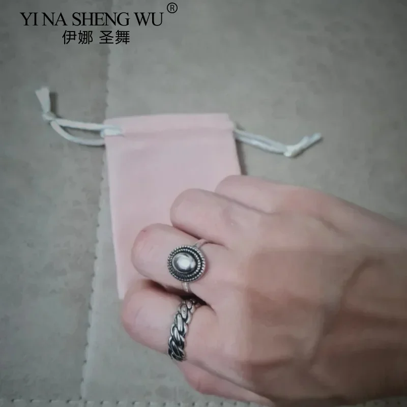 نسخة حلقة مفتوحة خفيفة فاخرة بيضاوية السبابة البنصر للنساء ريترو موضة شخصية تصميم تحسس هدايا عيد ميلاد الحفلات