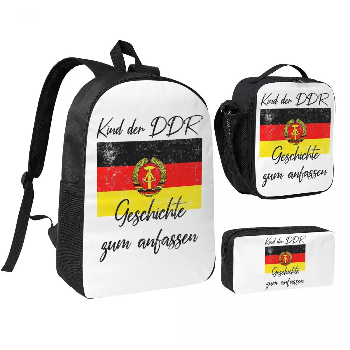 

Child Of The GDR Wallfall November 9, 1989 Backpack BookBag School Bag Shoulder Bags 3ps Insulated Lunch Bag Pencil Case