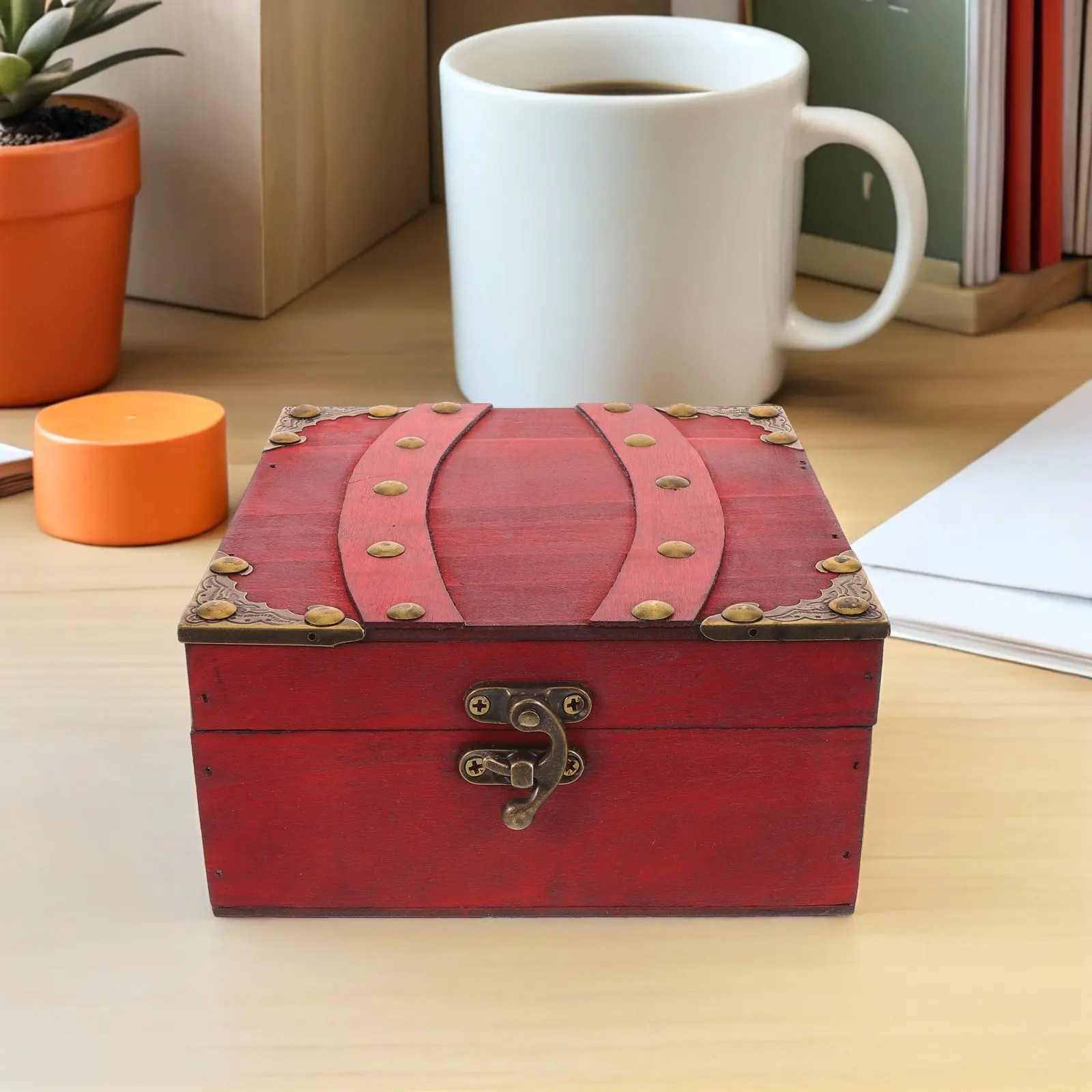 Rectangular Wooden Storage Box for Office Desk Organizer Supplies Paper Clips Staples Home Storage Solution Eco Friendly