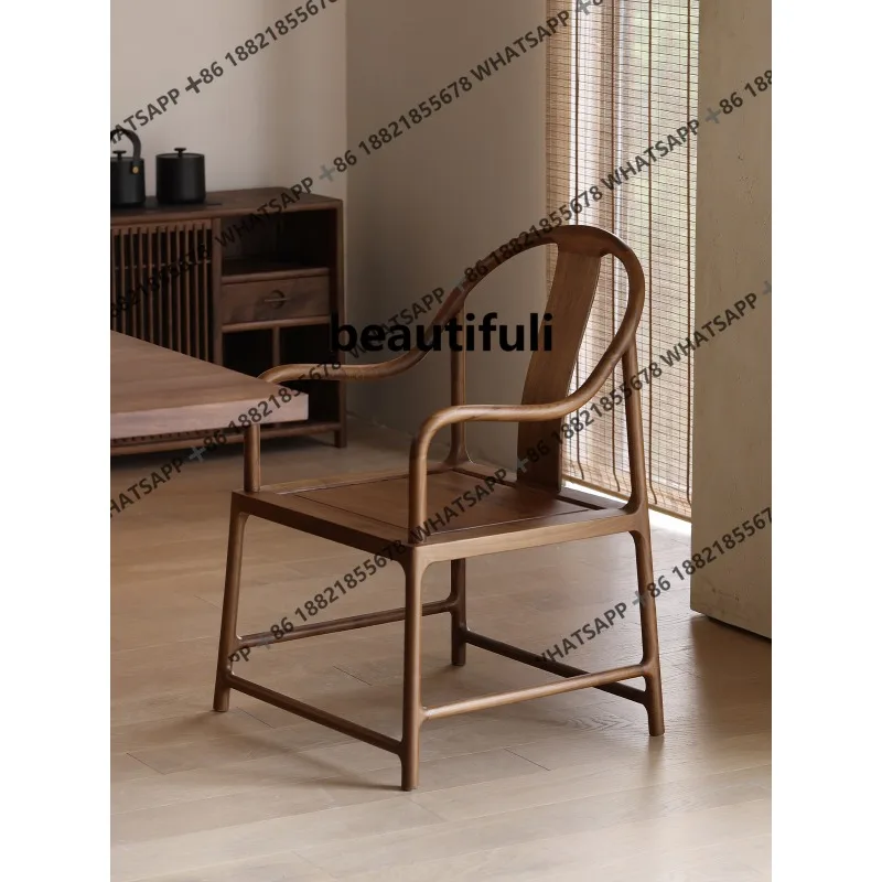 

Household all solid wood, new Chinese tea room high backrest armrest, chair