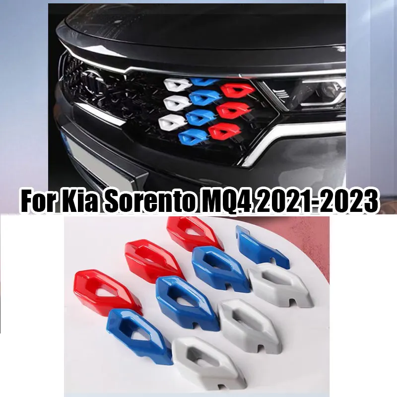 

Для Kia Sorento MQ4 2021 2022 2023, автомобильная решетка, трехцветная декоративная полоса, материал ABS, часть модификации внешней части