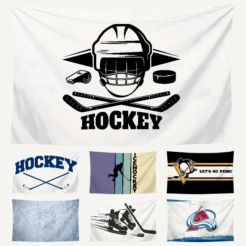 1PC Ice Hockey Flag Workshop Flags Room Decor Flag Outdoor Decorations Flags For Rooms Four Hole Flag