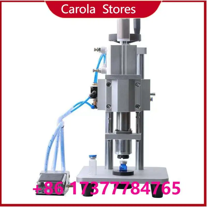 Desktop Commercial Vacuum Screw Capping Machine Pneumatic Driven Semi-Auto Glass Bottle Capper For Fruit Juice