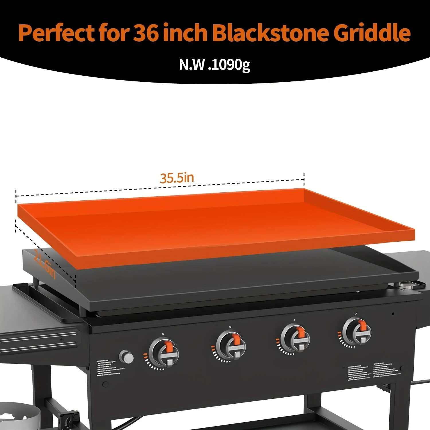 Upgraded Silicone Griddle Cover Mat Full-edge for Grill 36