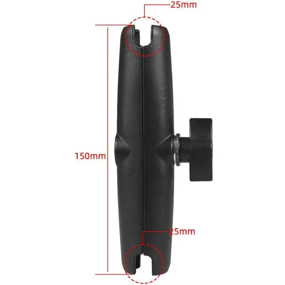 Aluminum Alloy Double Socket Arm for 25mm/1 Inch Ball Head Holder Mount 6/9.5/15cm Clamp for Bicycle Motorcycle Camera Extension