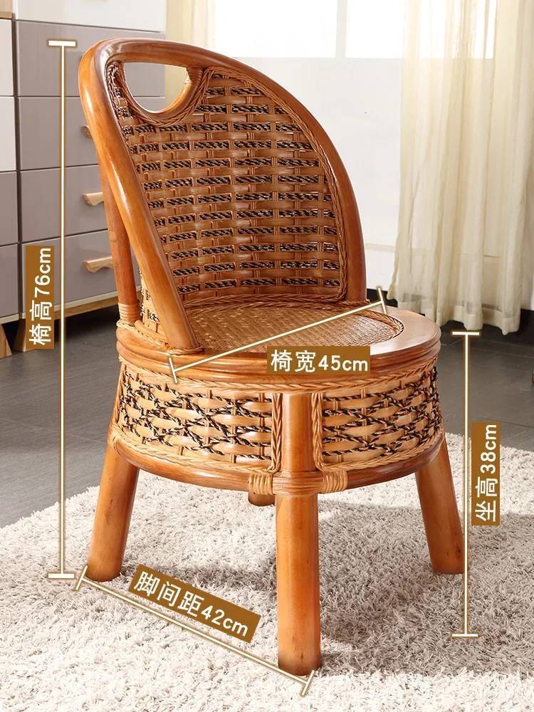 Rattan chair, table and chair combination, rattan coffee table chair, leisure bamboo balcony, single back, living room