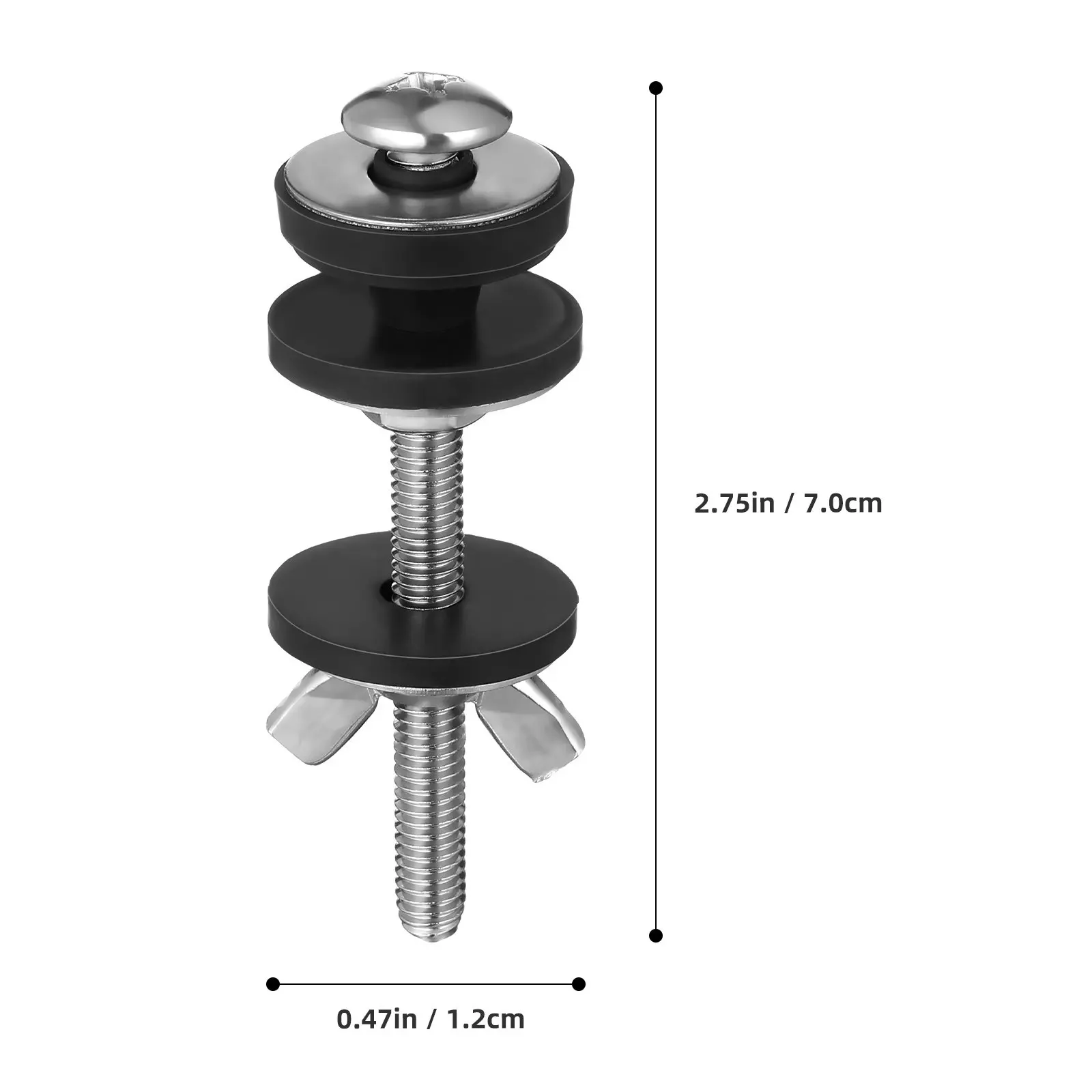 4Pcs Toilet Tank Screws Stainless Steel M6 Bolts Kit Toilet Bowl Fixing Hardware Replacement Parts Sealing Leak Proof