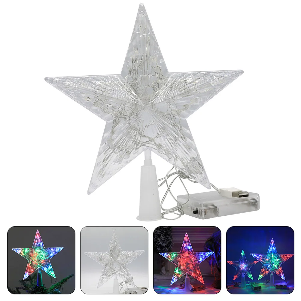 

Xmas Tree Topper Star USB Power Supply Or Operated Not Included Decorative Christmas Tree Star Topper Christmas Supplies
