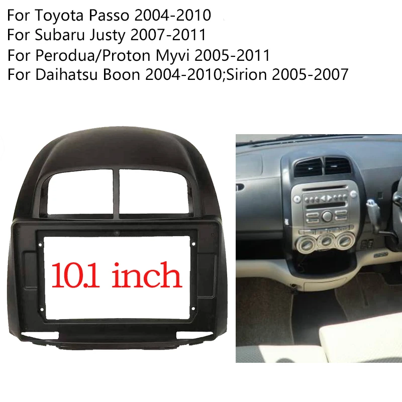 2 Din Radio Fascia for Toyota Passo Daihatsu Boon Sirion Subaru Justy Perodua Myvi Dash Panel Frame Trim Installation Kit