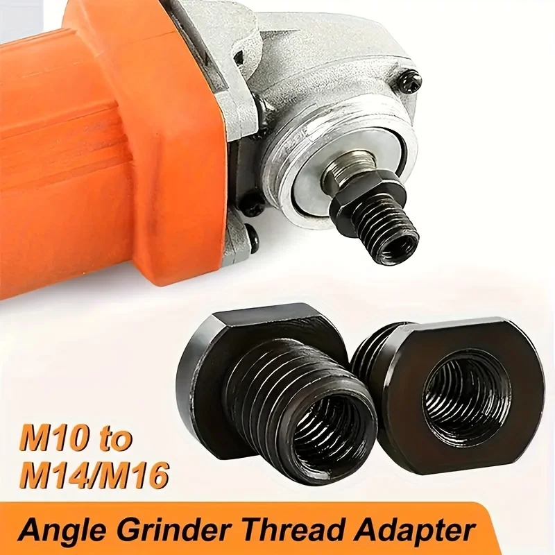 Angle Grinder Adapter M10 to M14/M16 Thread Converter, Quick Connect Polishing Machine Interface Connector Black Practical Conve