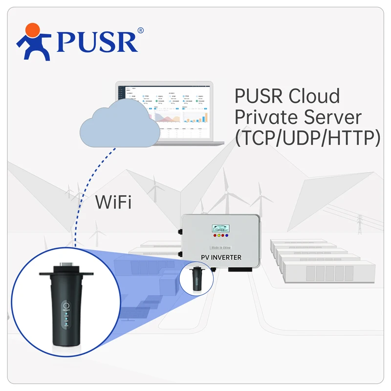 Pusr Wifi Solar Data Stick Plug-And-Play Ip65 Waterdichte Wifi Stick Logger Solar Inverter Stick USR-S100-WA12