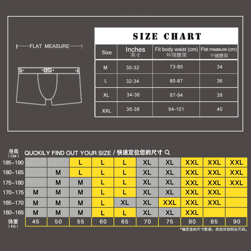 85 BS Men\'s Panties Solid Color Hip Lift U Convex Design Low Rise Boxer Trunks Youth Breathable BS40