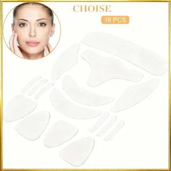 16Pcs Reusable Silicone Face Patch Set Anti Wrinkle Patches For Face Neck Forehead Eye…