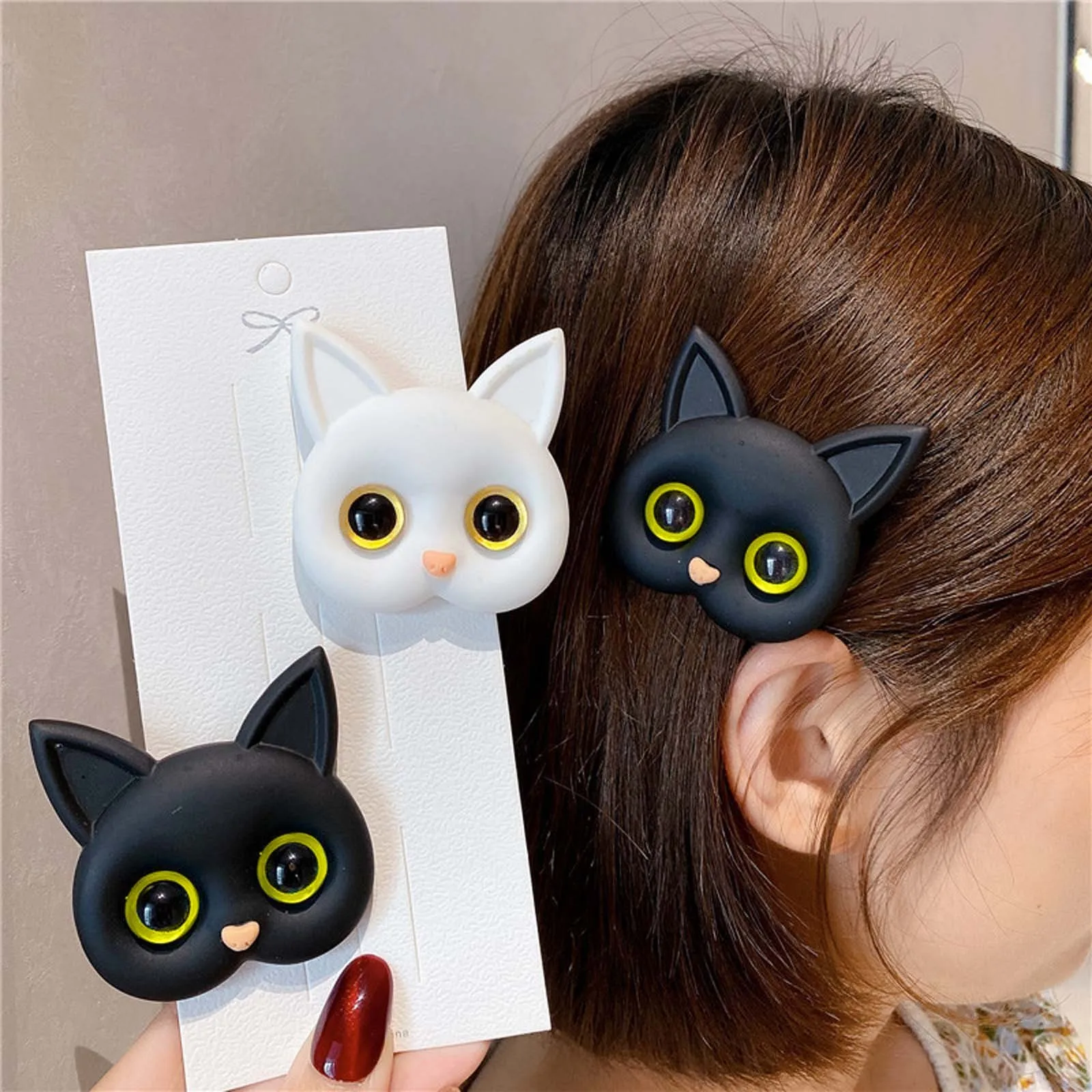 Pinzas para el pelo con forma de gato para mujer, pasadores a la moda, accesorios para el cabello, adornos, regalo, novedad de 2024