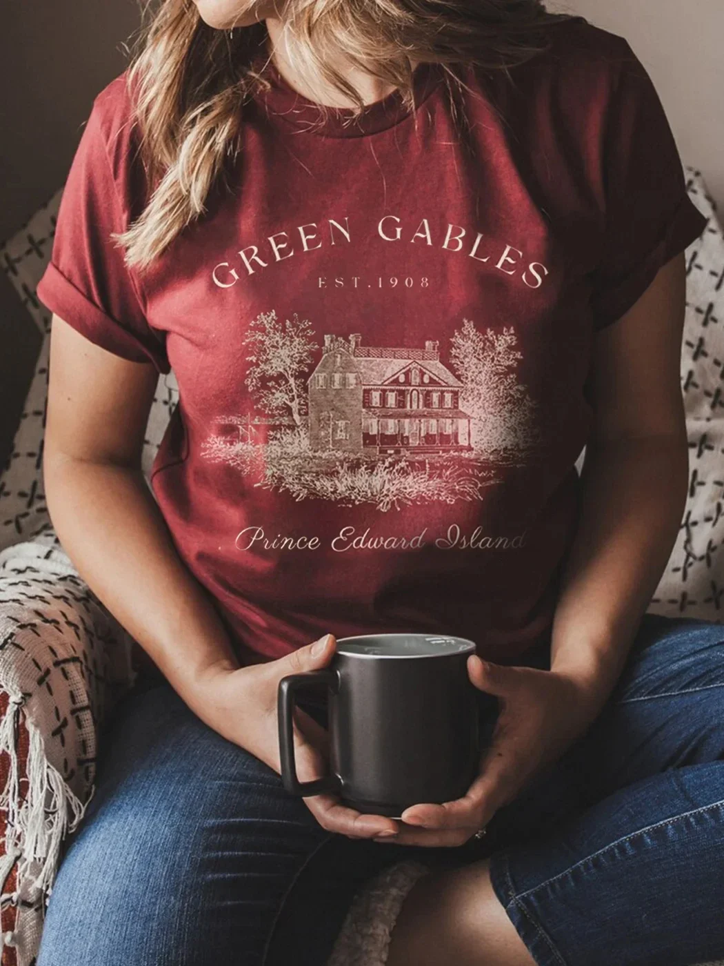 Green Gables T-shirt Dark Academia T-shirt Patten Cotton Tee Large Size Loose Retro Shirt Fantasy Apparel Y2K Top