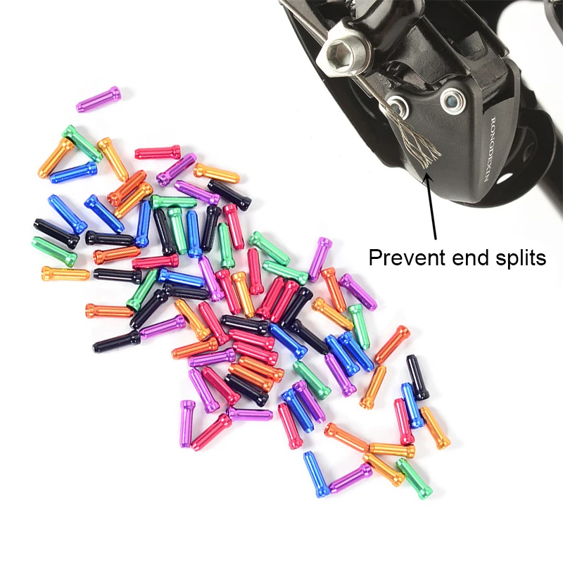 Imagem -02 - Liga de Alumínio Bicicleta Freio Shifter Cabo Interno Dicas Wire End Cap Bike Linha Núcleo Capa Engrenagem Várias Cores 10100 Pcs