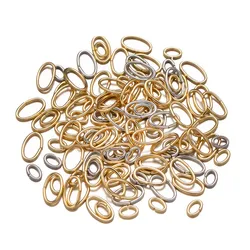 50Pcs 5/6/8/10mm Oval Stainless Stee Jump Rings Split Ring Connectors DIY Bracelet Necklace Necklace Jewelry Making Accessories