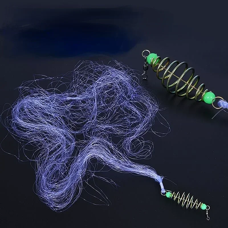Fishing Net Trap Mesh Luminous Bead Netting Sea Fish Net Tackle Design Copper Shoal Cast Gill Feeder Fishing Trap