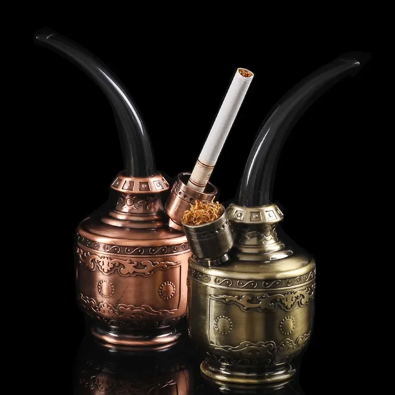 Bronze Water Smoking Pipe Shisha Hookah Cigarette Bottle  Holder Pipe Hookah Filter Smoke Metal Tube Filter Tar