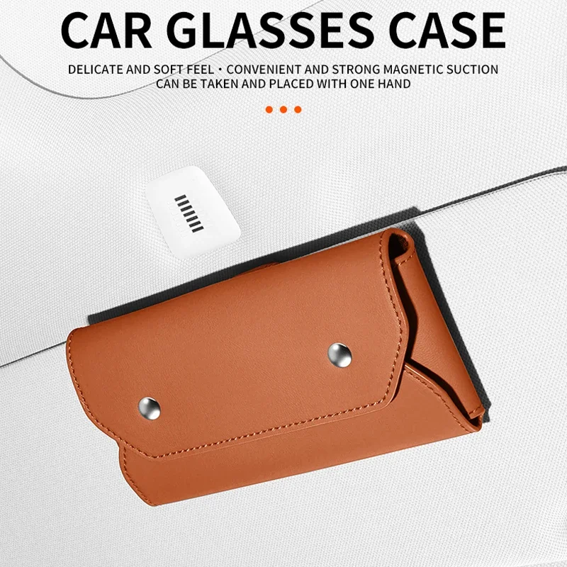 Car Glasses Case For Volvo S60 S40 S90 XC9 XC60 XC40 XC70 EX90 ES90 EX30 EM90 Sun Visor Sunglasses Storage Box Auto Accessories
