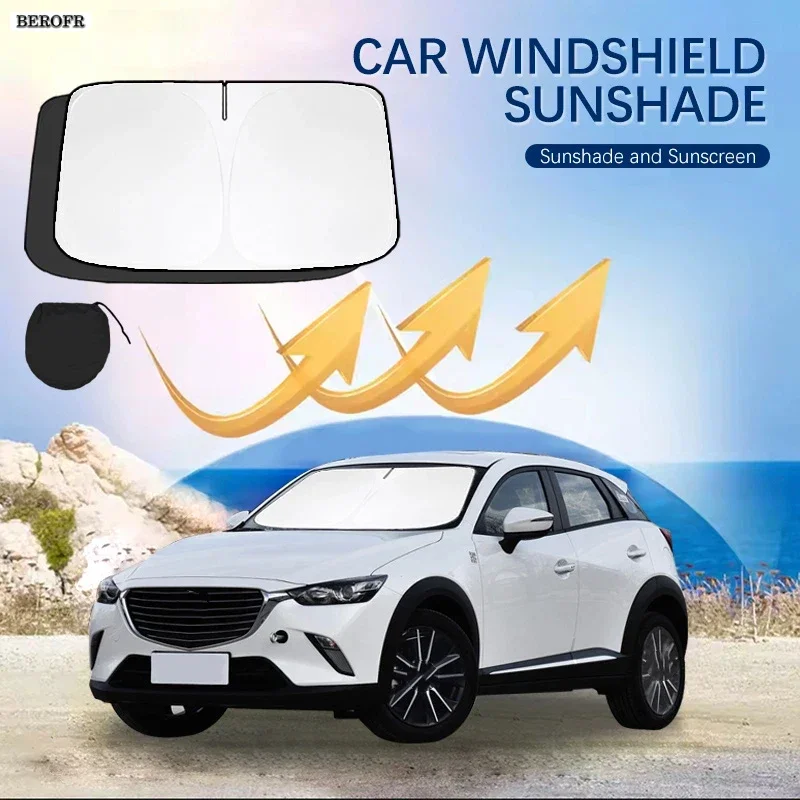 Car Windshield Sun Shade Covers Front Window Sunscreen UV Parasol For Mazda CX3 Axela CX4 CX5 Summer Car Accessories