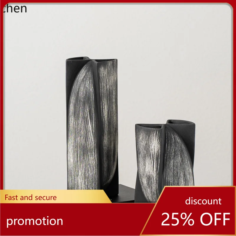 

HXL Handmade Vintage Ceramic Vase Distressed Flower Pot Home Decor Ornament