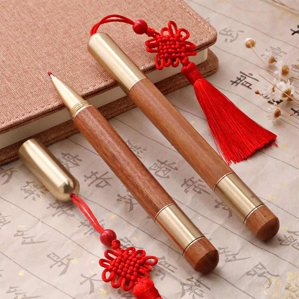 

2 шт. деревянные гелевые ручки с латунным корпусом, быстросохнущий, не пятна, пишущий инструмент, эргономичный дизайн, офисный школьный блокнот для студентов, журнал