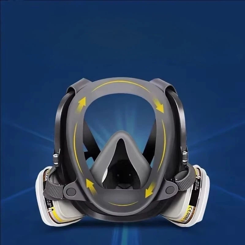 6800 Rubber Full-Facepiece Respirator-Gas Mask for Painting Chemical Work Pesticide Application Wide-Field-of-View Dust-Proof