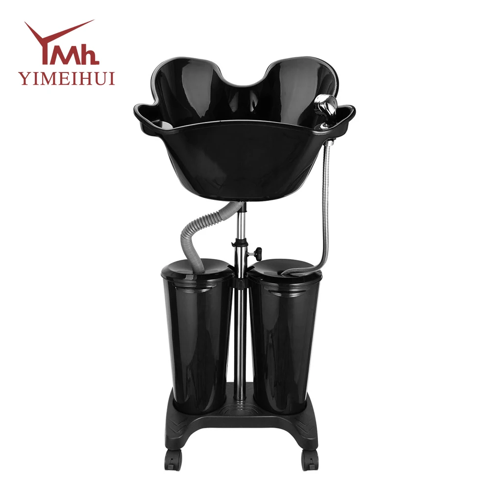 

Salon Equipment for Sale Black Shampoo Basin PP With Two Buckets Portable Shampoo Bowl Chair