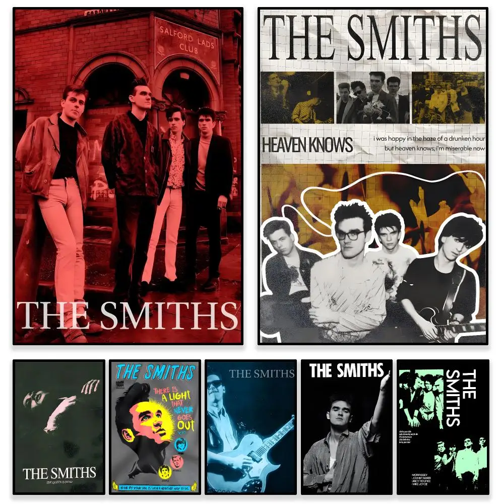 Band Indie Rock The Smiths Poster Self Adhesive PP Wall , Waterproof Wall Decor Gift for Bedroom, Office and Dorm