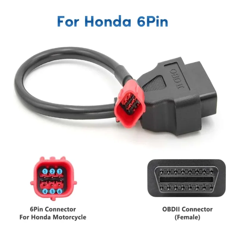 Reset Fault Code Cable for Motorcycles 16 Pin to 6 Pin OBD2 Diagnostic Test Scanner USBInterface Cable Adaptor Connector