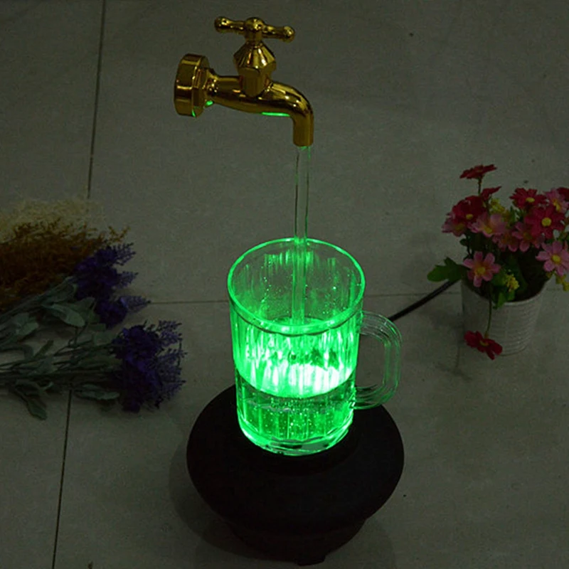 Magic Color Changing Faucet Mug - Tabletop Fountains Home Office Decoration EU Plug