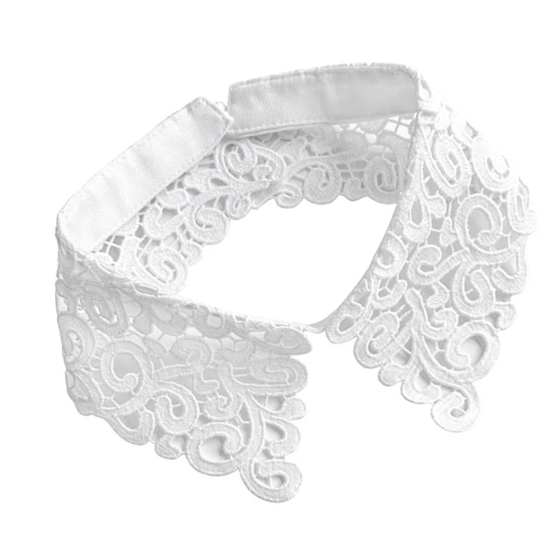 

39BB Lace Detachable False Collar Elegant Embroidery Hollowout Collar Neck Decoration