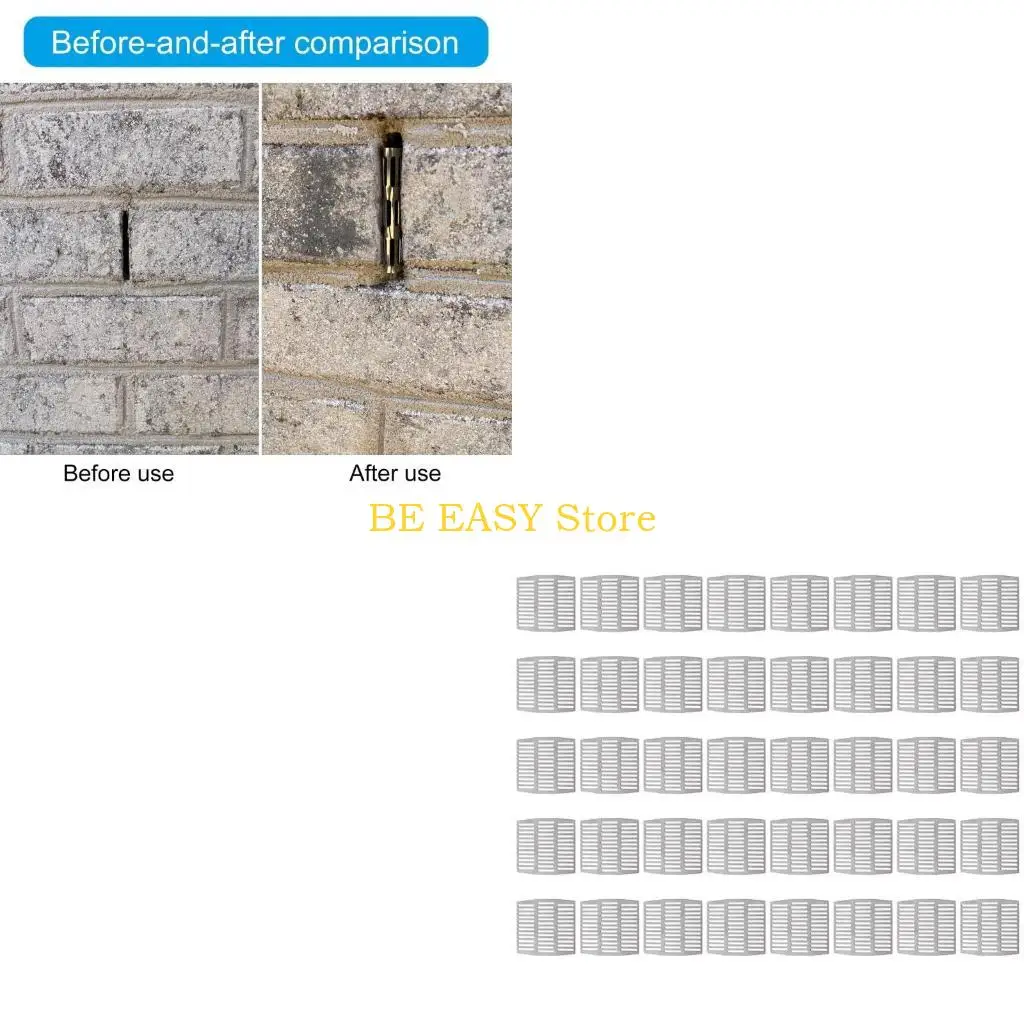 

E28F 40pcs Steel Brick Vent Covers Easy to Fit Weep Hole Guards Adjustable Ventilation Grates set Enhances Wall Aeration
